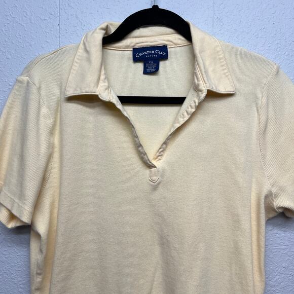 Charter Club Y2K 90s Vintage Grunge Light Academia Womens Polo Shirt Size LP - Picture 3 of 12